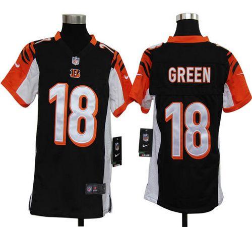Youth Nike NFL Cincinatti Bengals 18 Georgia A.J. Green Black Jersey